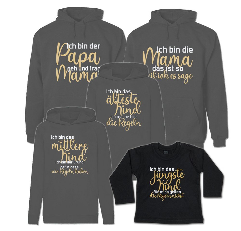 G-graphics Kapuzenpullover Die Regeln der Familie (Familienset, Einzelteile zum selbst zusammenstellen) Kinder & Erwachsenen-Hoodie & Baby Sweater von G-graphics