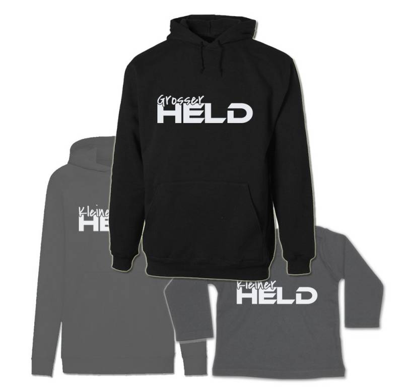 G-graphics Kapuzenpullover Grosser Held & Kleiner Held (Familienset, Einzelteile zum selbst zusammenstellen) Kinder & Erwachsenen-Hoodie & Baby Sweater von G-graphics