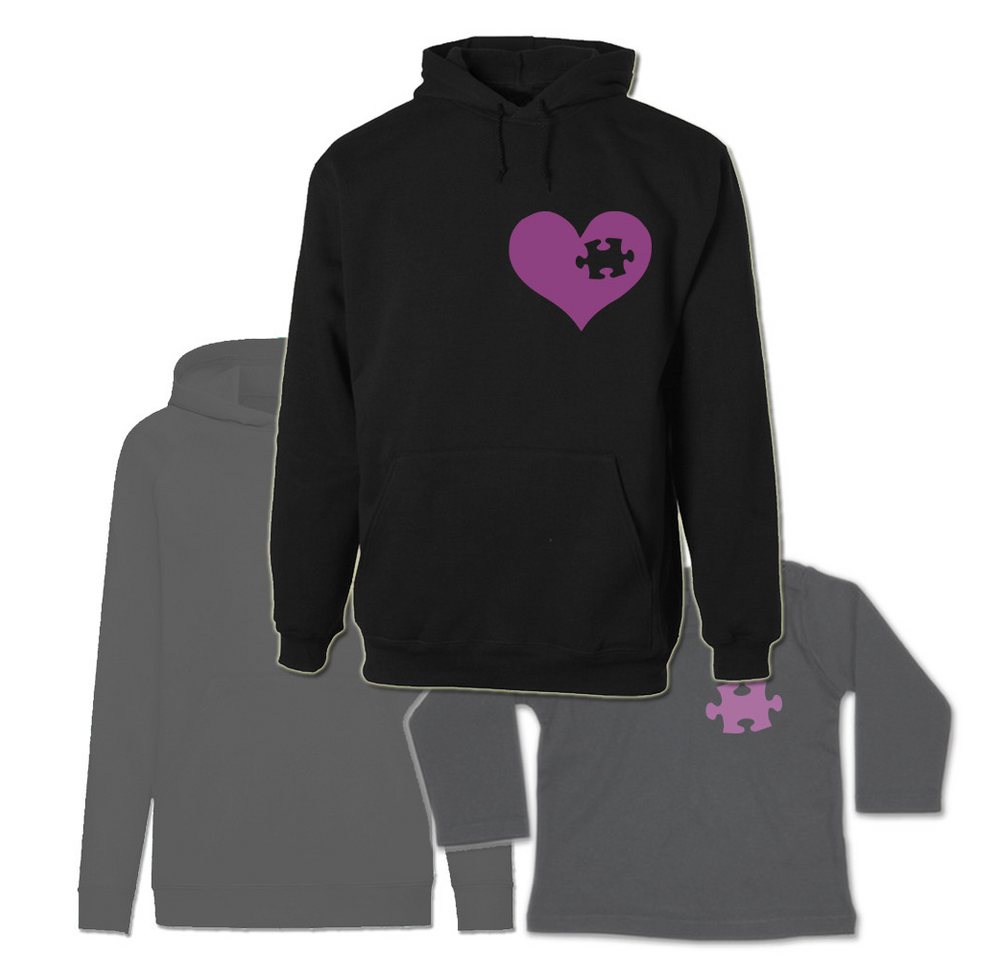 G-graphics Kapuzenpullover Herz & Puzzlestück (Familienset, Einzelteile zum selbst zusammenstellen) Kinder & Erwachsenen-Hoodie & Baby Sweater von G-graphics