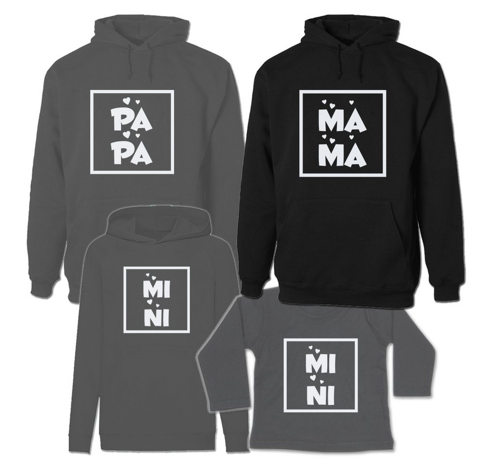 G-graphics Kapuzenpullover Mama, Papa & Mini (Familienset, Einzelteile zum selbst zusammenstellen) Kinder & Erwachsenen-Hoodie & Baby Sweater von G-graphics