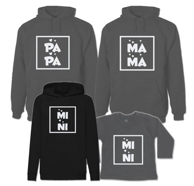 G-graphics Kapuzenpullover Mama, Papa & Mini (Familienset, Einzelteile zum selbst zusammenstellen) Kinder & Erwachsenen-Hoodie & Baby Sweater von G-graphics