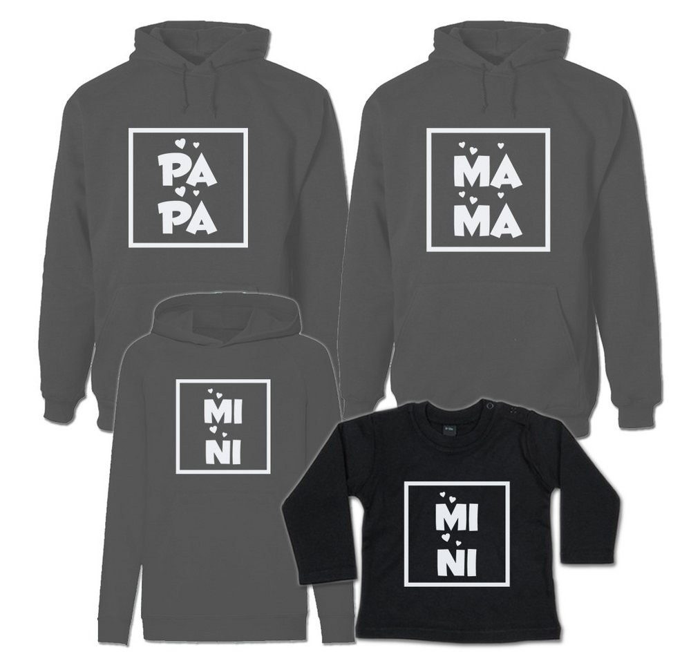 G-graphics Kapuzenpullover Mama, Papa & Mini (Familienset, Einzelteile zum selbst zusammenstellen) Kinder & Erwachsenen-Hoodie & Baby Sweater von G-graphics