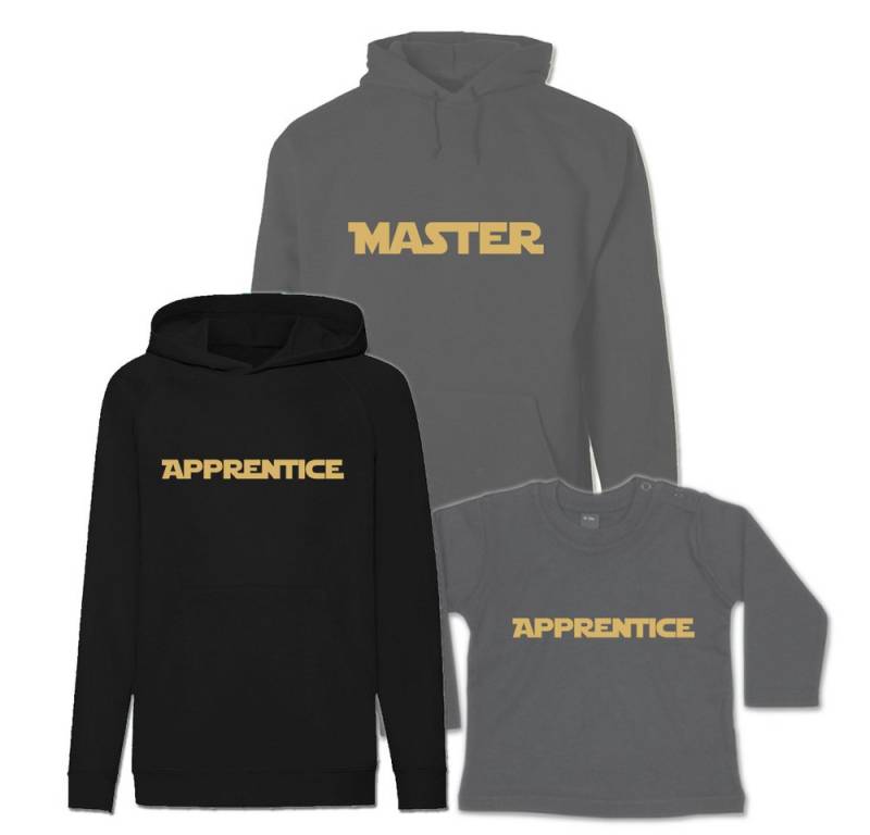 G-graphics Kapuzenpullover Master & Apprentice (Familien-Set, Einzelteile zum selbst zusammenstellen) Kinder & Erwachsenen-Hoodie & Baby Sweater mit Frontprint von G-graphics