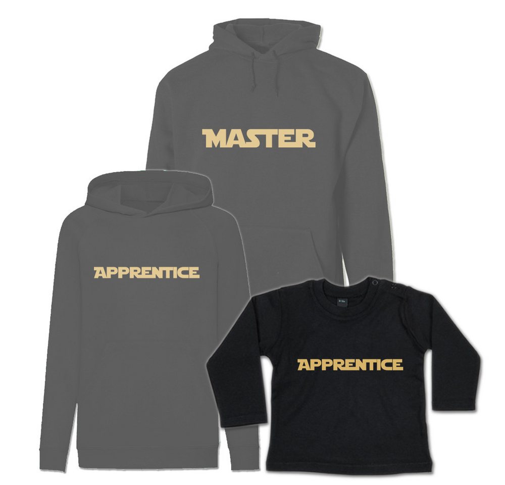 G-graphics Kapuzenpullover Master & Apprentice (Familien-Set, Einzelteile zum selbst zusammenstellen) Kinder & Erwachsenen-Hoodie & Baby Sweater von G-graphics