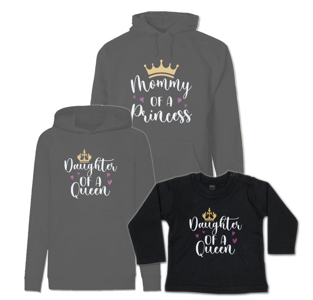 G-graphics Kapuzenpullover Mother of a Princess & Daughter of a Queen (Familienset, Einzelteile zum selbst zusammenstellen) Kinder & Erwachsenen-Hoodie & Baby Sweater von G-graphics