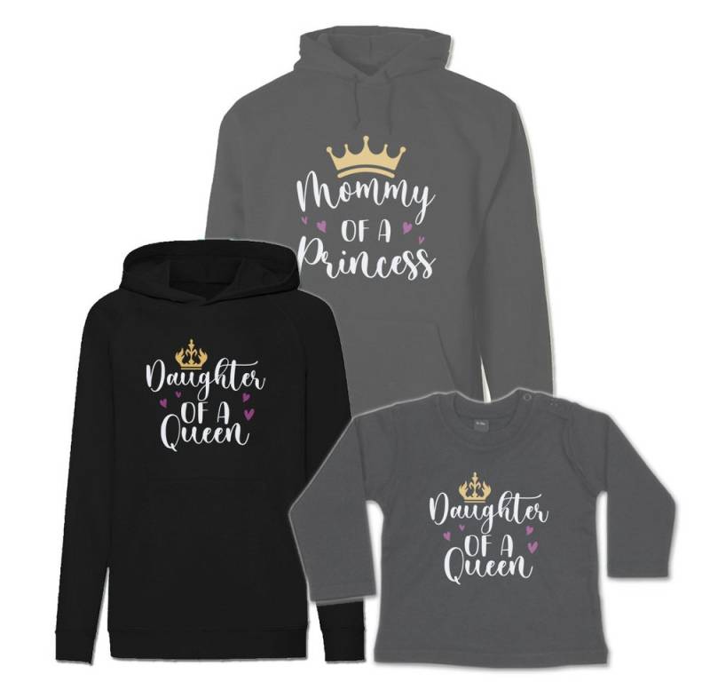 G-graphics Kapuzenpullover Mother of a Princess & Daughter of a Queen (Familienset, Einzelteile zum selbst zusammenstellen) Kinder & Erwachsenen-Hoodie & Baby Sweater von G-graphics