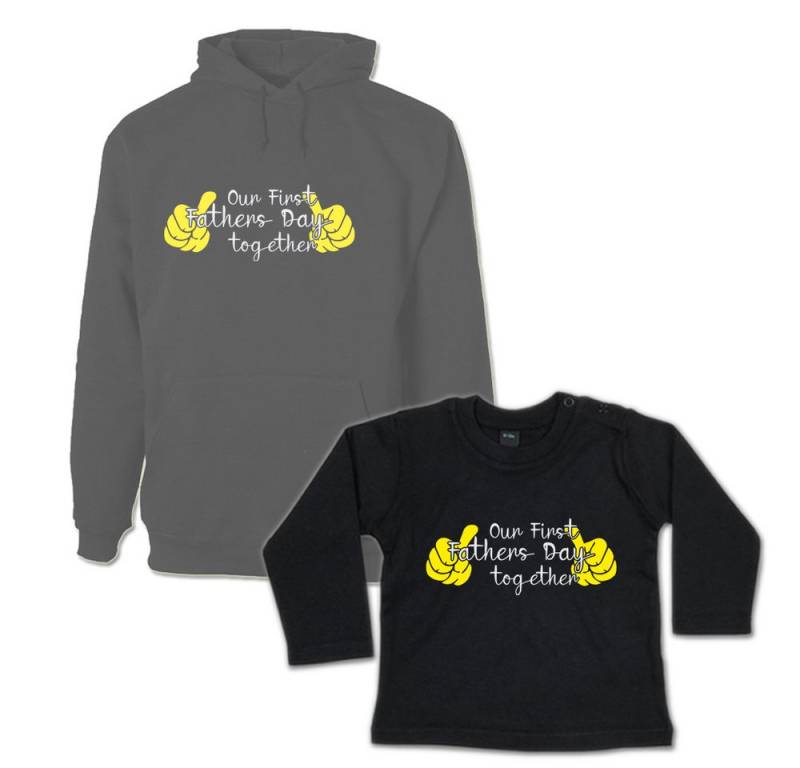 G-graphics Kapuzenpullover Our first Father´s Day together (Familienset, Einzelteile zum selbst zusammenstellen) Erwachsenen-Hoodie & Baby Sweater von G-graphics