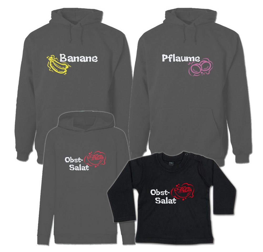 G-graphics Kapuzenpullover Pflaume, Banane & Obstsalat (Familienset, Einzelteile zum selbst zusammenstellen) Kinder & Erwachsenen-Hoodie & Baby Sweater von G-graphics