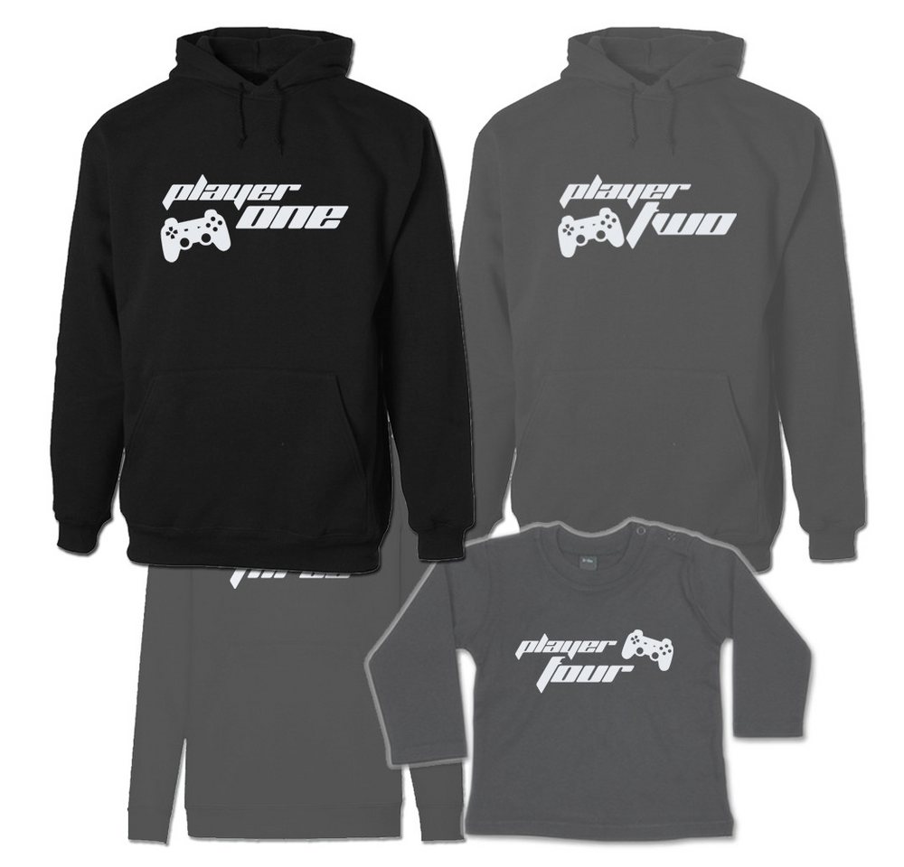 G-graphics Kapuzenpullover Player 1, 2, 3 & 4 (Familienset, Einzelteile zum selbst zusammenstellen) Kinder & Erwachsenen-Hoodie & Baby Sweater von G-graphics