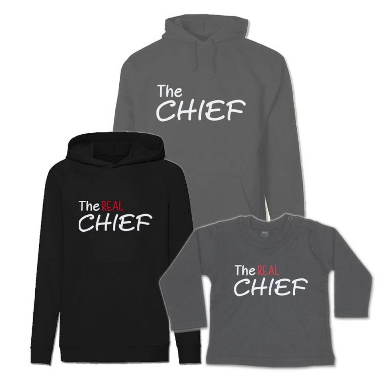 G-graphics Kapuzenpullover The Chief & The REAL Chief (Familienset, Einzelteile zum selbst zusammenstellen) Kinder & Erwachsenen-Hoodie & Baby Sweater von G-graphics