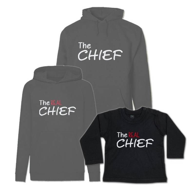 G-graphics Kapuzenpullover The Chief & The REAL Chief (Familienset, Einzelteile zum selbst zusammenstellen) Kinder & Erwachsenen-Hoodie & Baby Sweater von G-graphics