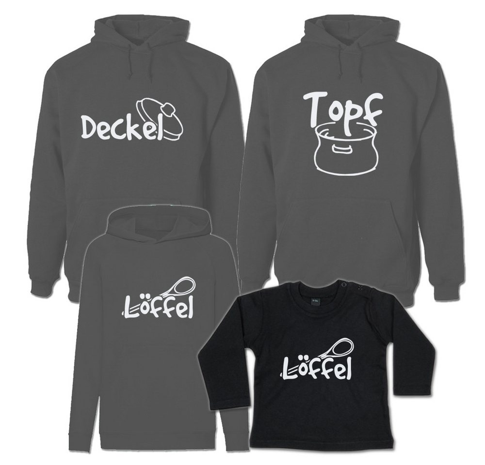 G-graphics Kapuzenpullover Topf, Deckel & Löffel (Familienset, Einzelteile zum selbst zusammenstellen) Kinder & Erwachsenen-Hoodie & Baby Sweater von G-graphics