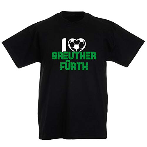 G-graphics Kinder T-Shirt I Love Greuther Fürth 265.0225 (152, schwarz) von G-graphics