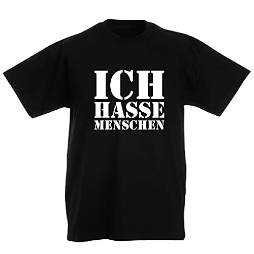 G-graphics Kinder T-Shirt Ich Hasse Menschen 265.0339 (128, schwarz) von G-graphics
