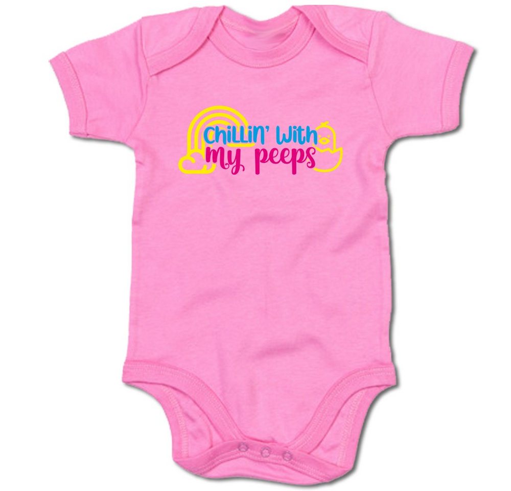 G-graphics Kurzarmbody Chillin with my peeps Baby Body mit Spruch / Motiv / Aufdruck • zu Ostern von G-graphics