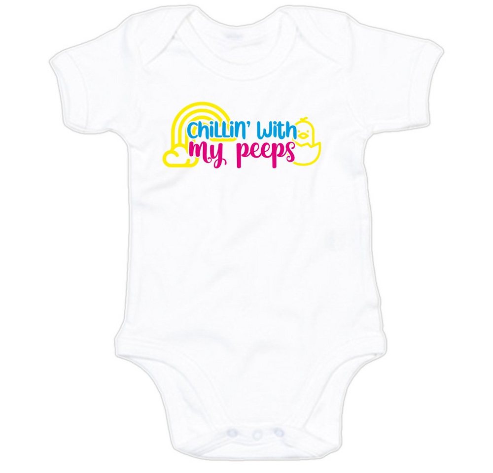 G-graphics Kurzarmbody Chillin with my peeps Baby Body mit Spruch / Motiv / Aufdruck • zu Ostern von G-graphics