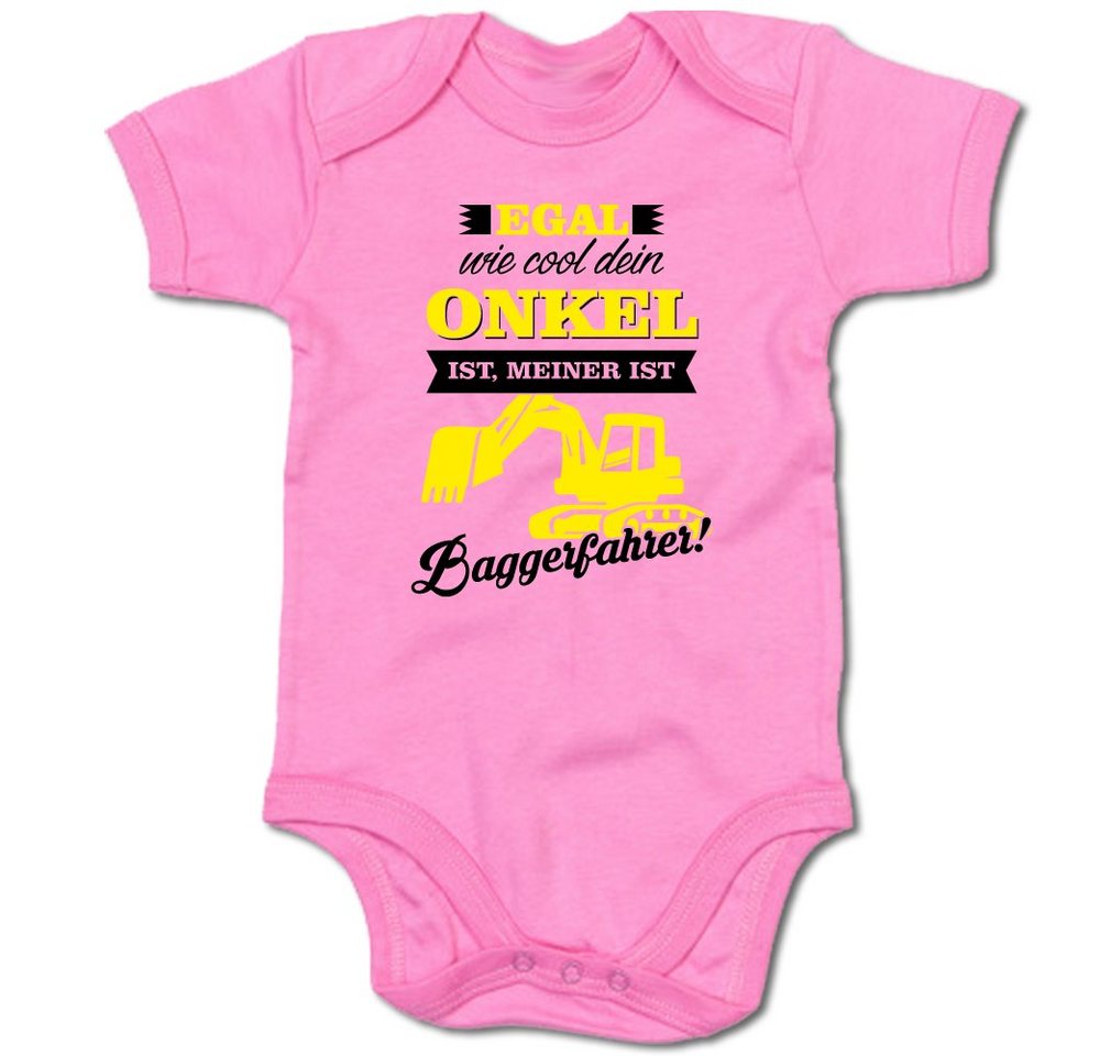G-graphics Kurzarmbody Egal wie cool dein Onkel ist, meiner ist Baggerfahrer! Baby Body mit Spruch / Motiv / Aufdruck • für/von Tante & Onkel von G-graphics