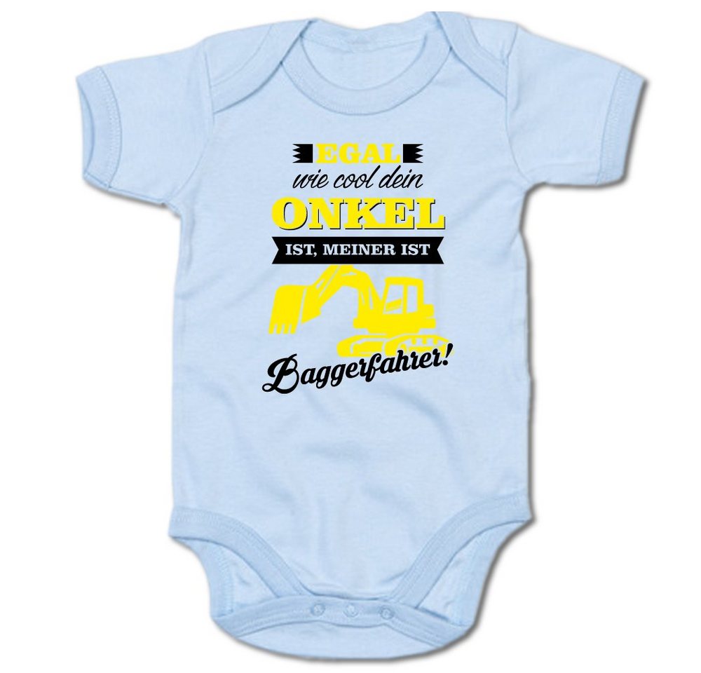 G-graphics Kurzarmbody Egal wie cool dein Onkel ist, meiner ist Baggerfahrer! Baby Body mit Spruch / Motiv / Aufdruck • für/von Tante & Onkel von G-graphics