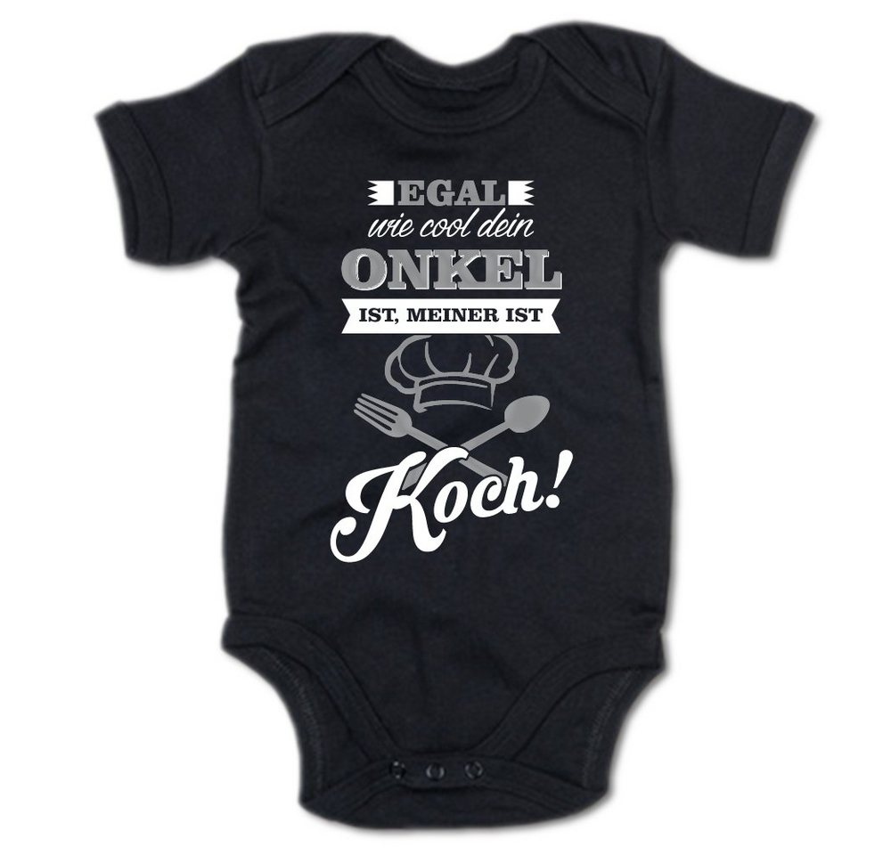 G-graphics Kurzarmbody Egal wie cool dein Onkel ist, meiner ist Koch! Baby Body mit Spruch / Motiv / Aufdruck • für/von Tante & Onkel von G-graphics