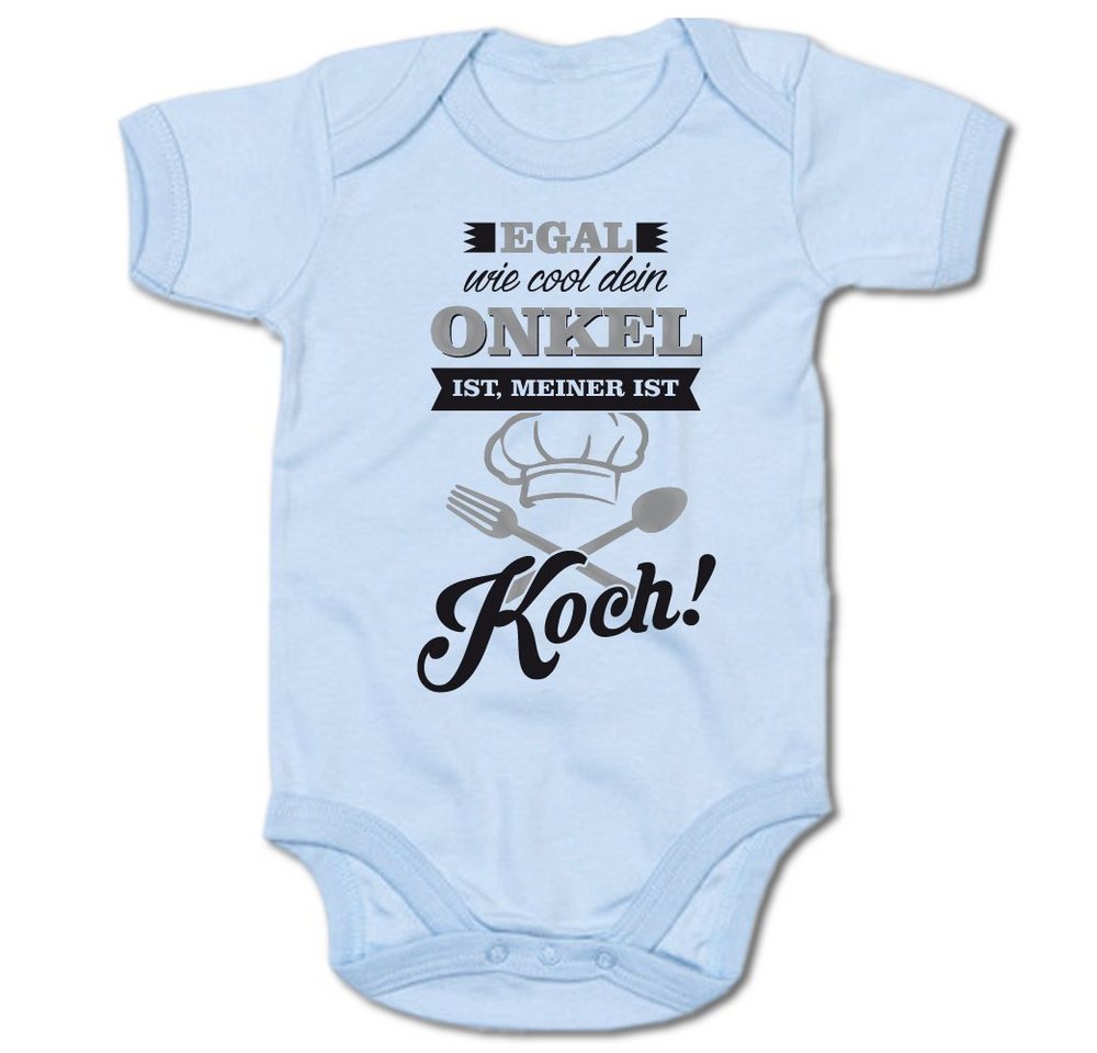 G-graphics Kurzarmbody Egal wie cool dein Onkel ist, meiner ist Koch! Baby Body mit Spruch / Motiv / Aufdruck • für/von Tante & Onkel von G-graphics