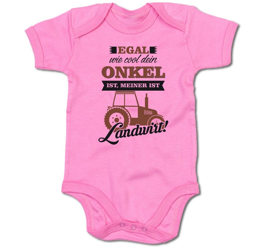 G-graphics Kurzarmbody Egal wie cool dein Onkel ist, meiner ist Landwirt! Baby Body mit Spruch / Motiv / Aufdruck • für/von Tante & Onkel von G-graphics