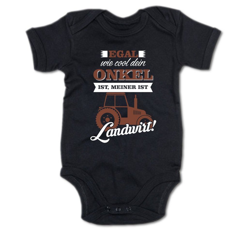 G-graphics Kurzarmbody Egal wie cool dein Onkel ist, meiner ist Landwirt! Baby Body mit Spruch / Motiv / Aufdruck • für/von Tante & Onkel von G-graphics