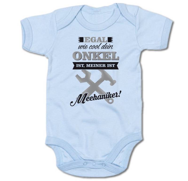 G-graphics Kurzarmbody Egal wie cool dein Onkel ist, meiner ist Mechaniker! Baby Body mit Spruch / Motiv / Aufdruck • für/von Tante & Onkel von G-graphics