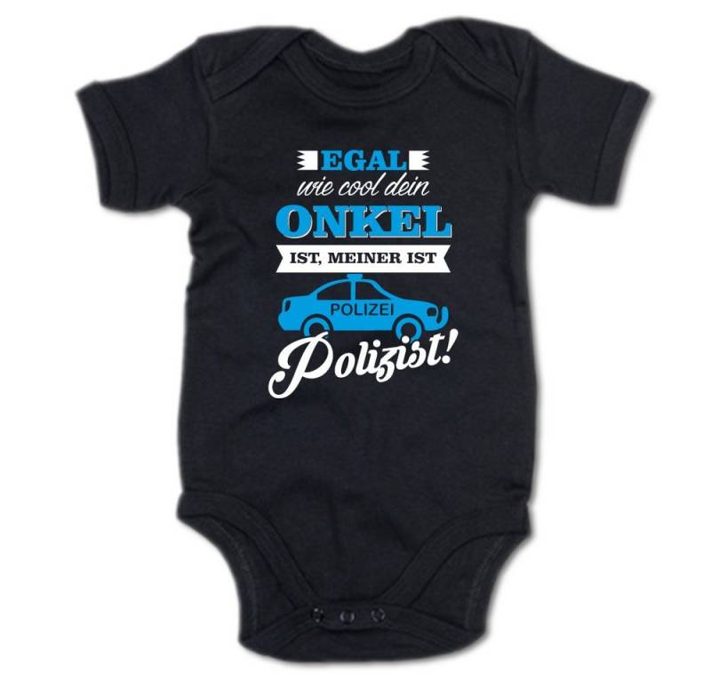 G-graphics Kurzarmbody Egal wie cool dein Onkel ist, meiner ist Polizist! Baby Body mit Spruch / Motiv / Aufdruck • für/von Tante & Onkel von G-graphics