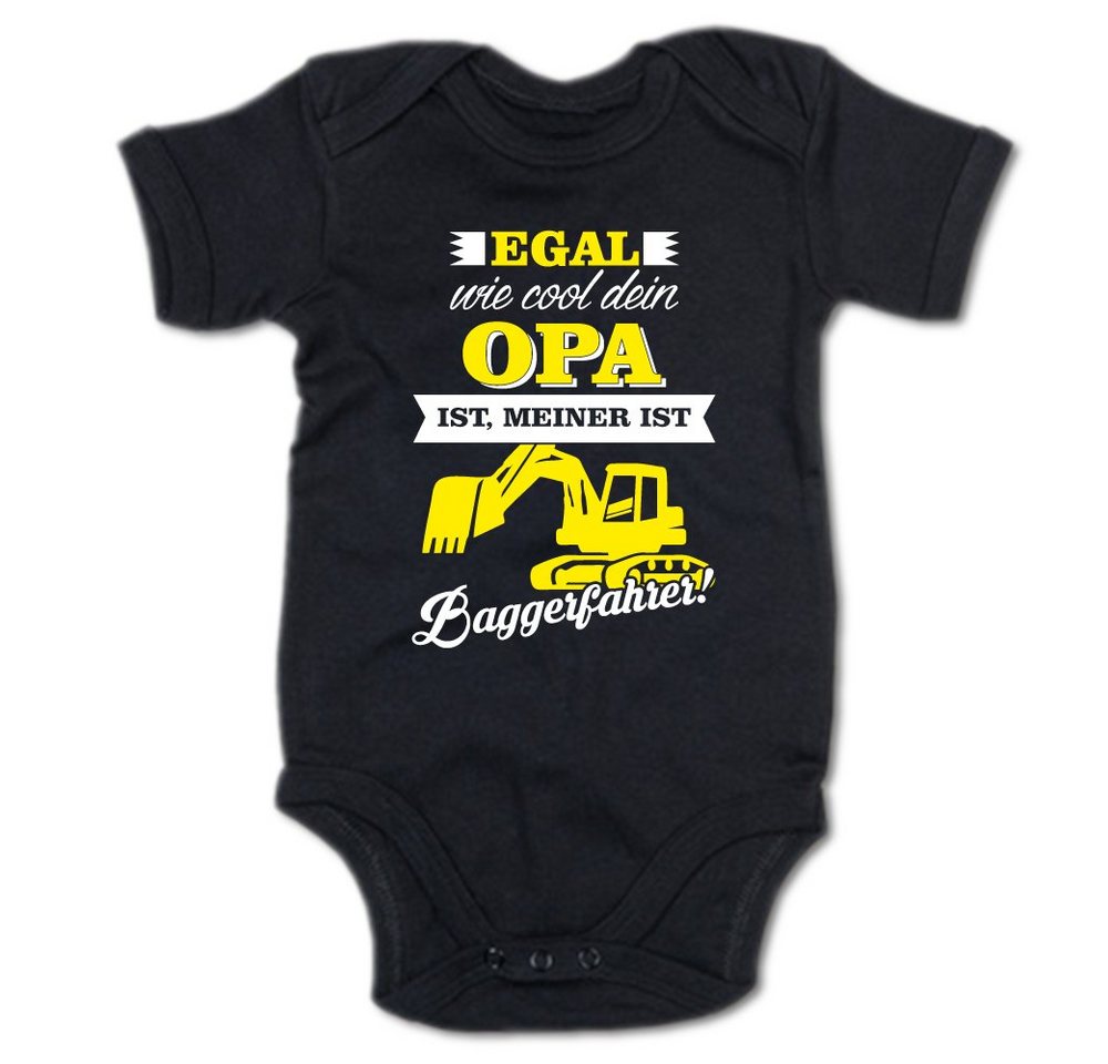 G-graphics Kurzarmbody Egal wie cool dein Opa ist, meiner ist Baggerfahrer! Baby Body mit Spruch / Motiv / Aufdruck • für/von Oma & Opa von G-graphics