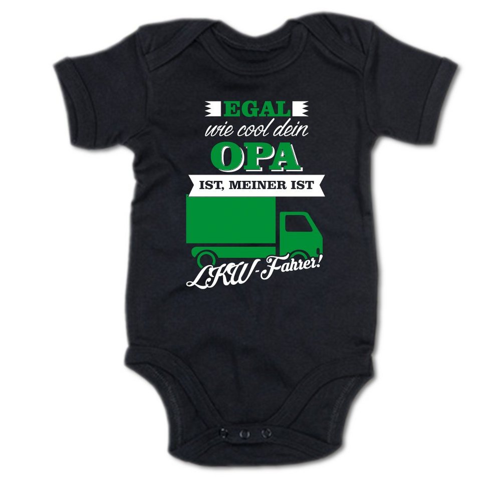 G-graphics Kurzarmbody Egal wie cool dein Opa ist, meiner ist LKW-Fahrer! Baby Body mit Spruch / Motiv / Aufdruck • für/von Oma & Opa von G-graphics