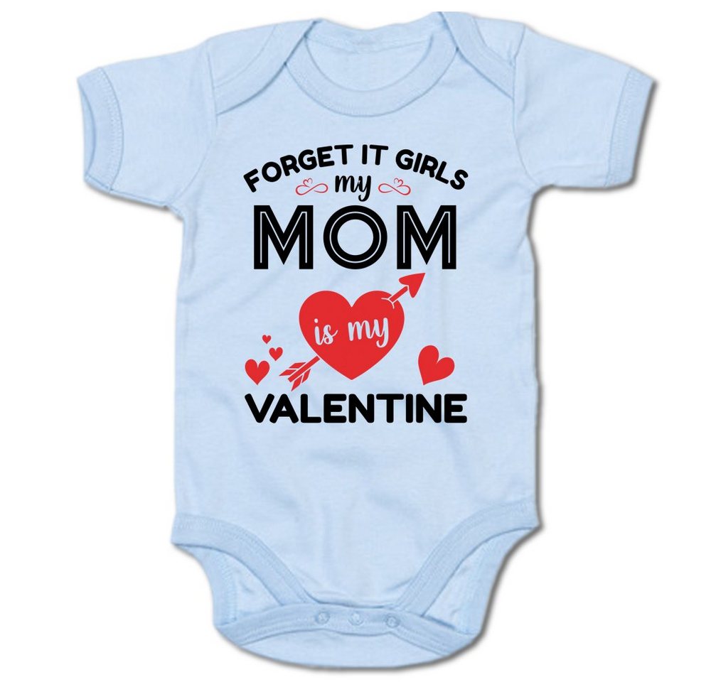 G-graphics Kurzarmbody Baby Body - Forget it girls, my Mom is my Valentine mit Spruch / Sprüche • Babykleidung • Geschenk zum Valentinstag • Strampler von G-graphics