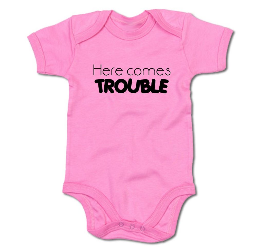 G-graphics Kurzarmbody Here comes Trouble Baby Body mit Spruch / Motiv / Aufdruck von G-graphics