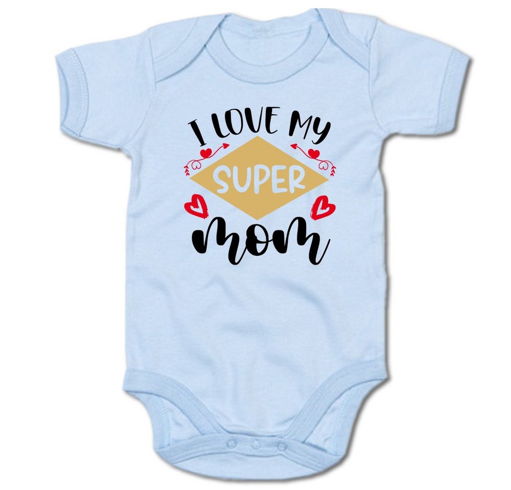 G-graphics Kurzarmbody I love my super mom Baby Body mit Spruch / Motiv / Aufdruck • zum Muttertag von G-graphics