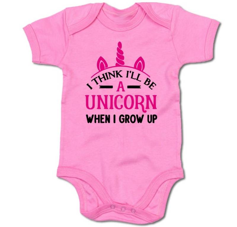 G-graphics Kurzarmbody I think I´ll be a Unicorn when I grow up Baby Body mit Spruch / Motiv / Aufdruck • für coole Babys von G-graphics