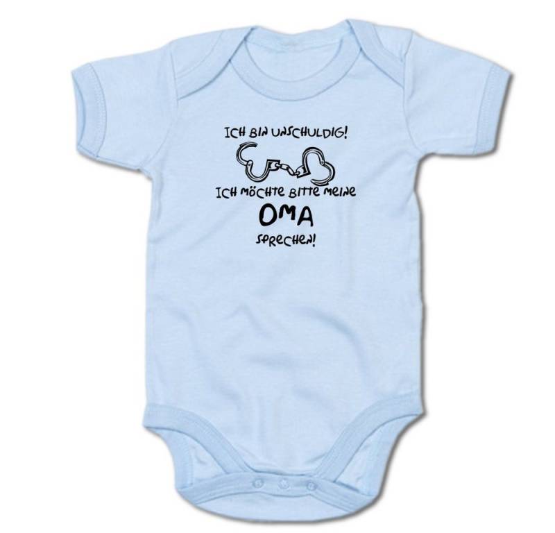 G-graphics Kurzarmbody Ich bin unschuldig! Ich möchte bitte meine Oma sprechen! Baby Body mit Spruch / Motiv / Aufdruck • für/von Oma & Opa von G-graphics