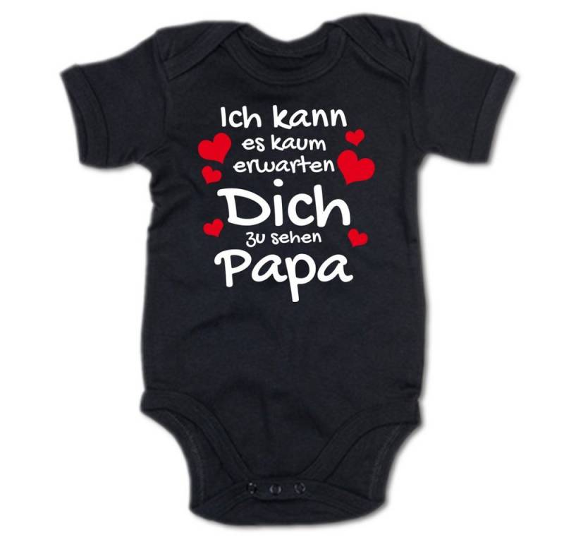 G-graphics Kurzarmbody Ich kann es kaum erwarten Dich zu sehen Papa Baby Body mit Spruch / Aufdruck • für den „Papa to be“ von G-graphics