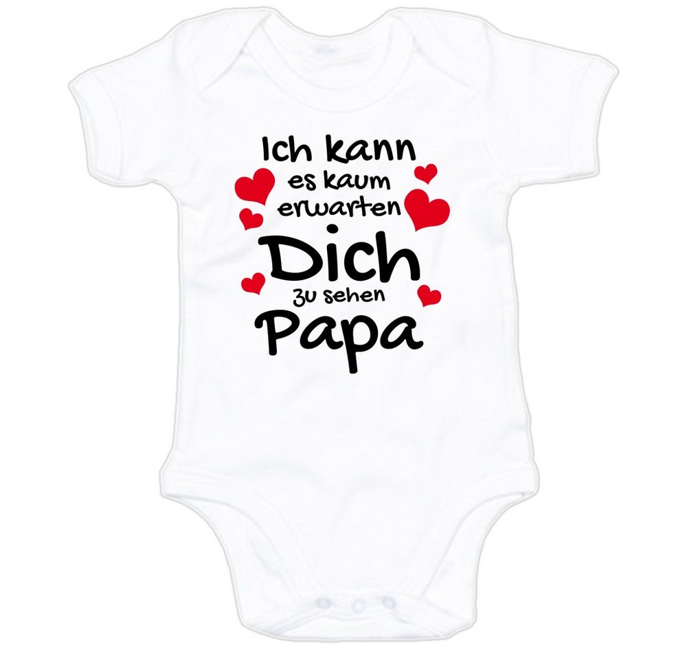 G-graphics Kurzarmbody Baby Body - Ich kann es kaum erwarten Dich zu sehen Papa mit Spruch / Sprüche • Babykleidung • Geschenk für den Papa „to be“ • Strampler von G-graphics