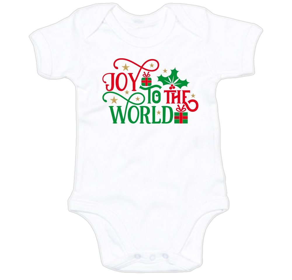 G-graphics Kurzarmbody Baby Body - Joy to the world mit Spruch / Sprüche • Babykleidung • Geschenk zu Weihnachten • Strampler von G-graphics