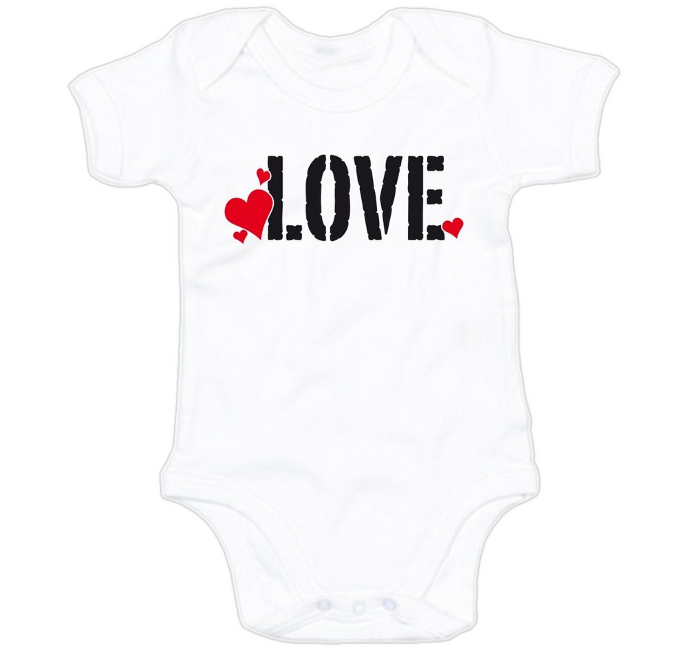 G-graphics Kurzarmbody Baby Body - LOVE mit Spruch / Sprüche • Babykleidung • Geschenk zur Geburt / Taufe / Babyshower / Babyparty • Strampler von G-graphics