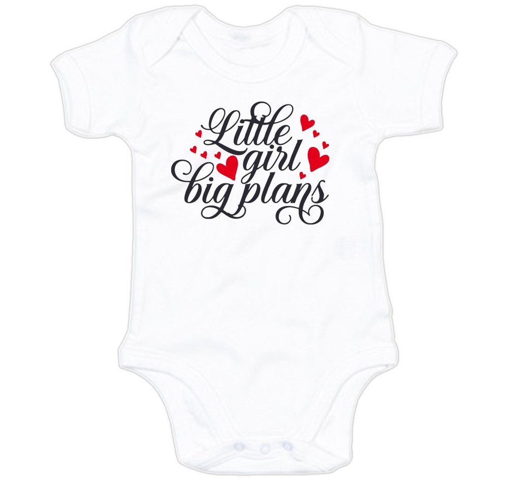 G-graphics Kurzarmbody Baby Body - Little girl big plans mit Spruch / Sprüche • Babykleidung • Geschenk zur Geburt / Taufe / Babyshower / Babyparty • Strampler von G-graphics