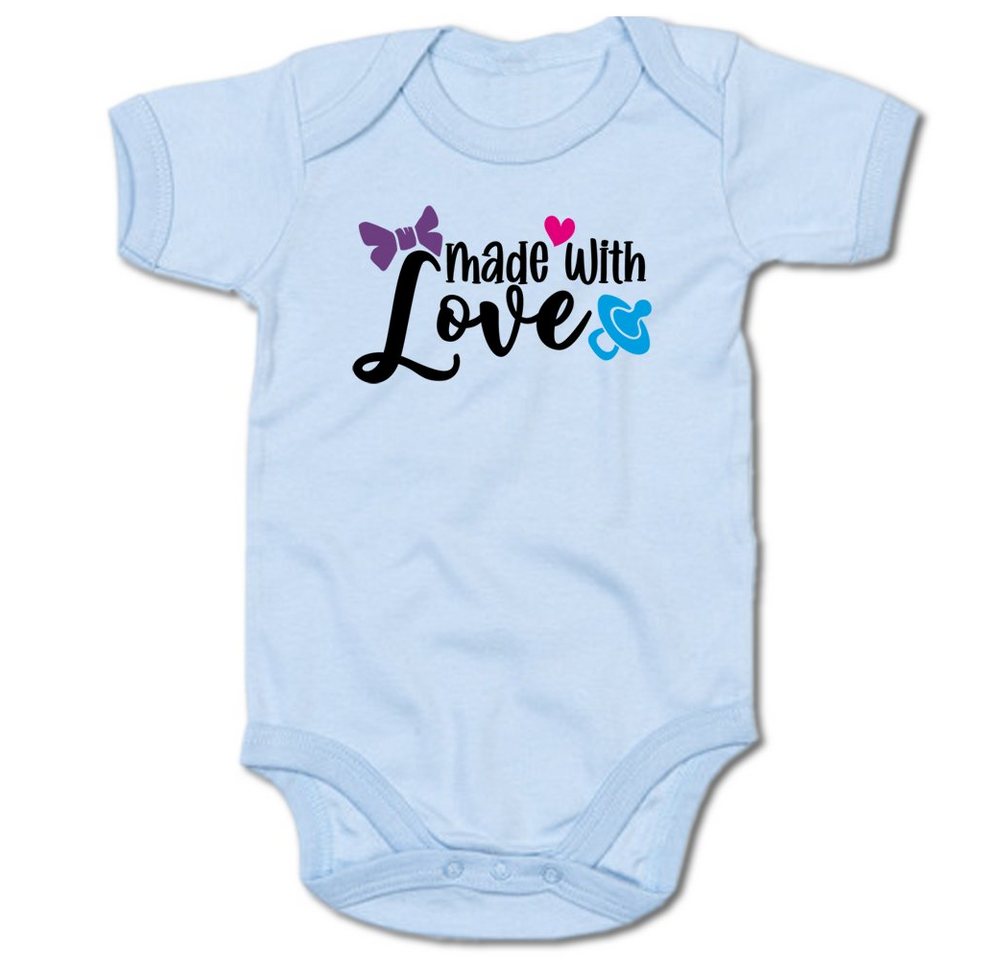 G-graphics Kurzarmbody Made with love Baby Body mit Spruch / Motiv / Aufdruck • zur Geburt / Babyparty von G-graphics