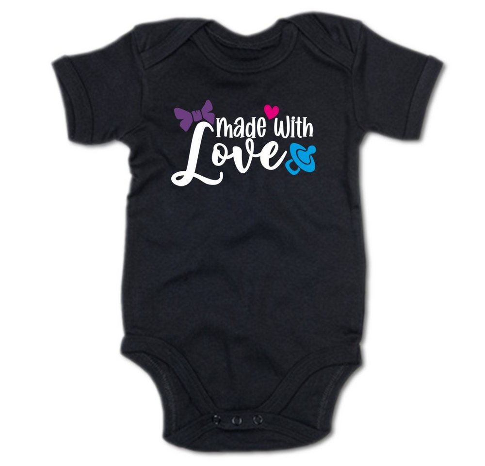 G-graphics Kurzarmbody Made with love Baby Body mit Spruch / Motiv / Aufdruck • zur Geburt / Babyparty von G-graphics