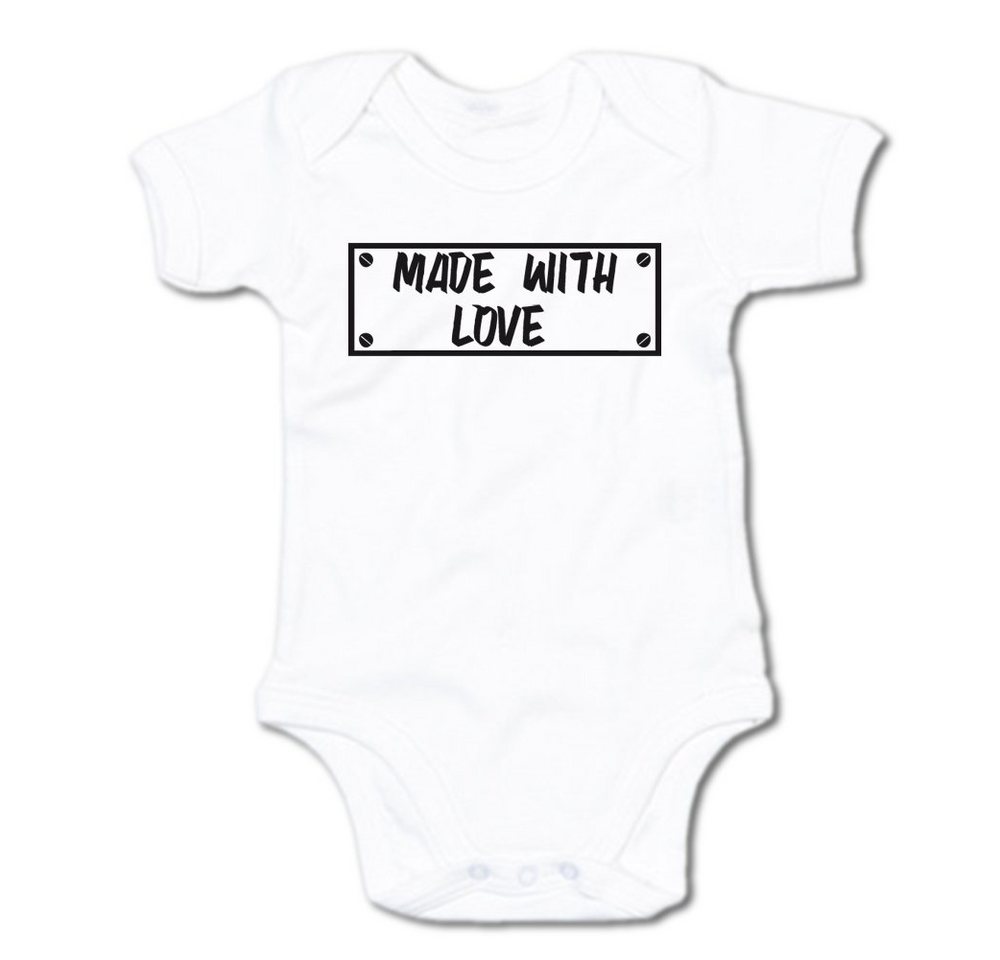 G-graphics Kurzarmbody Baby Body - Made with love mit Spruch / Sprüche • Babykleidung • Geschenk zur Geburt / Taufe / Babyshower / Babyparty • Strampler von G-graphics