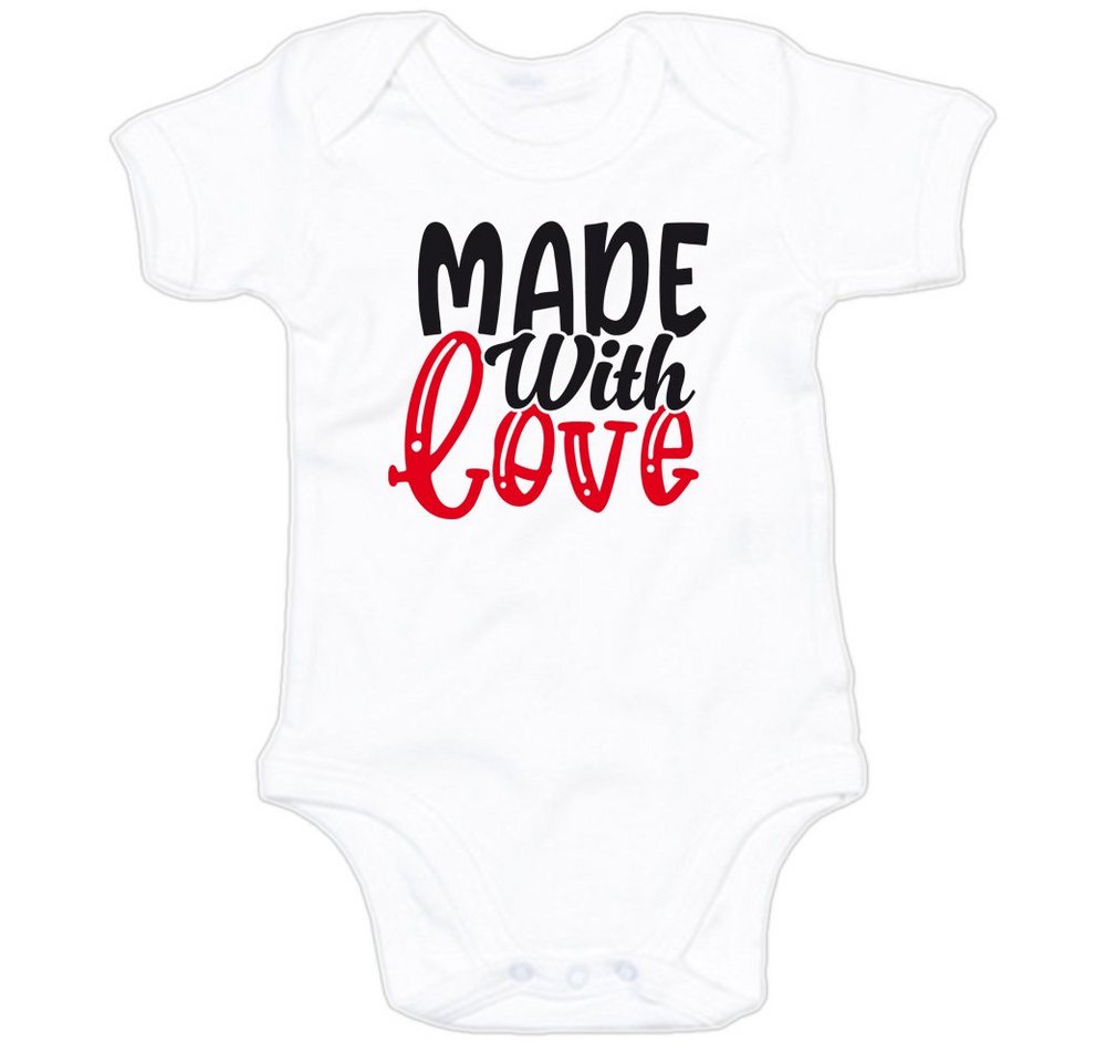 G-graphics Kurzarmbody Baby Body - Made with love mit Spruch / Sprüche • Babykleidung • Geschenk zur Geburt / Taufe / Babyshower / Babyparty • Strampler von G-graphics