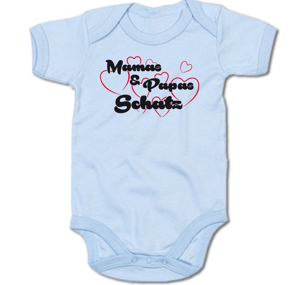 G-graphics Kurzarmbody Mamas & Papas Schatz Baby Body mit Spruch / Motiv / Aufdruck • als Geschenk von G-graphics