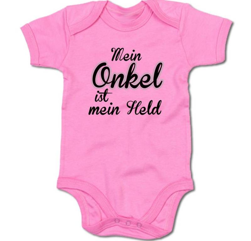 G-graphics Kurzarmbody Mein Onkel ist mein Held Baby Body mit Spruch / Motiv / Aufdruck • für/von Tante & Onkel von G-graphics