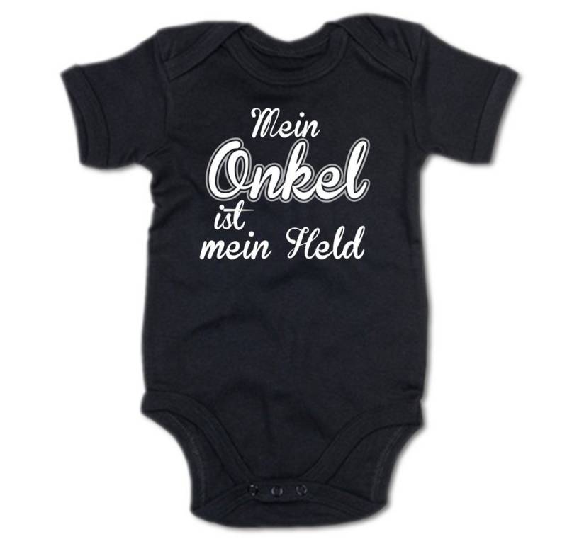 G-graphics Kurzarmbody Mein Onkel ist mein Held Baby Body mit Spruch / Motiv / Aufdruck • für/von Tante & Onkel von G-graphics