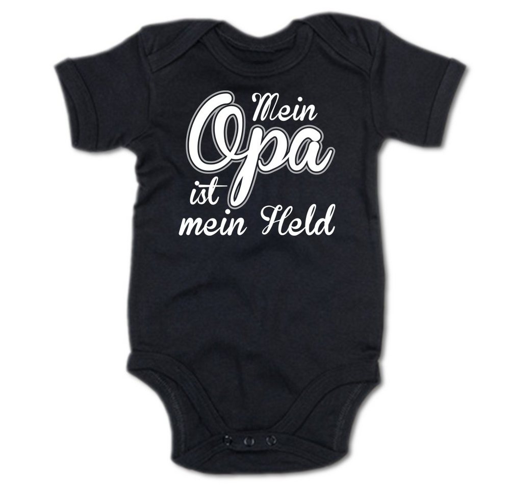 G-graphics Kurzarmbody Mein Opa ist mein Held Baby Body mit Spruch / Motiv / Aufdruck • für/von Oma & Opa von G-graphics
