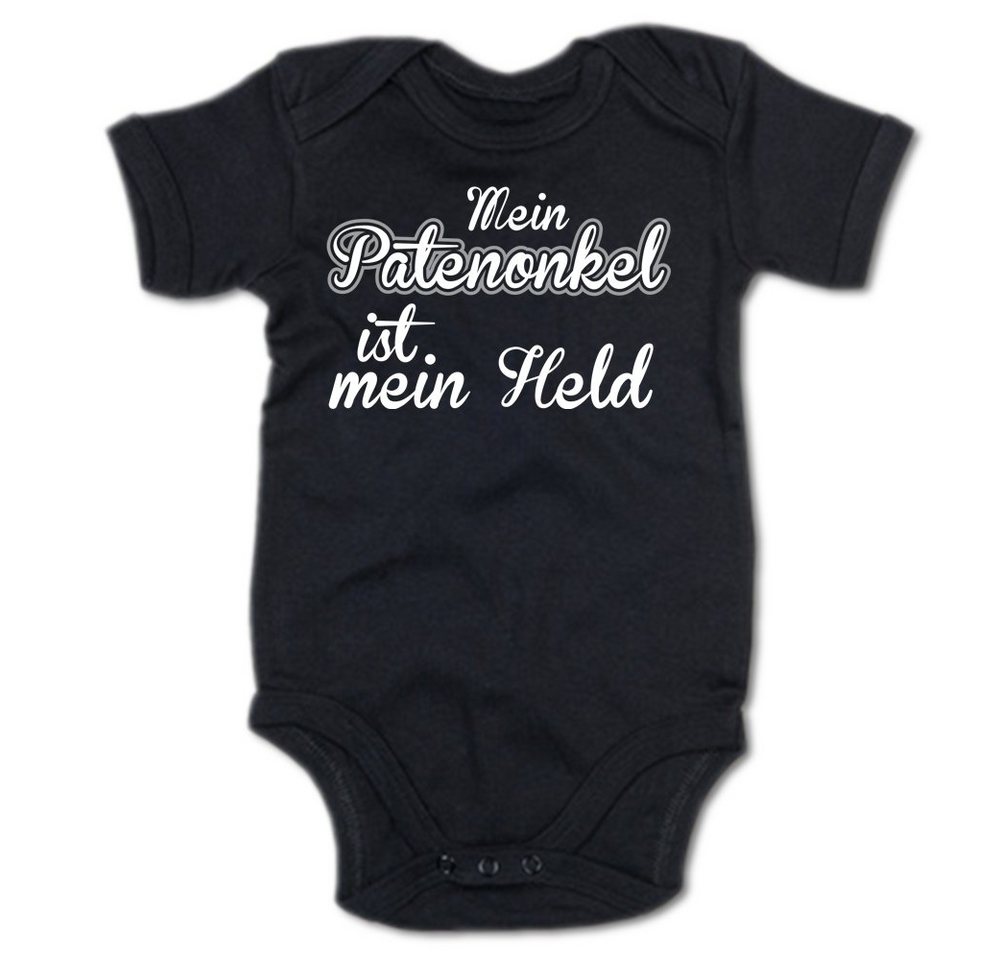 G-graphics Kurzarmbody Mein Patenonkel ist mein Held Baby Body mit Spruch / Motiv / Aufdruck • für/von Tante & Onkel von G-graphics