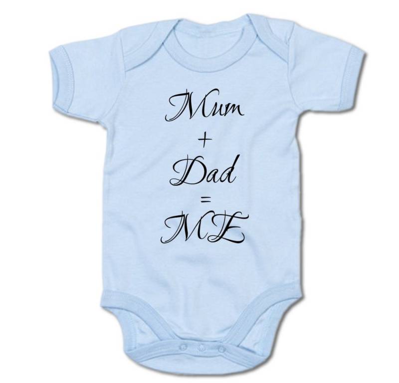 G-graphics Kurzarmbody Mum + Dad = ME Baby Body mit Spruch / Motiv / Aufdruck • zur Geburt / Babyparty von G-graphics